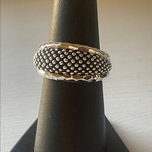 Michael Dawkins Sterling Silver Starry Night Hammered Statement Ring